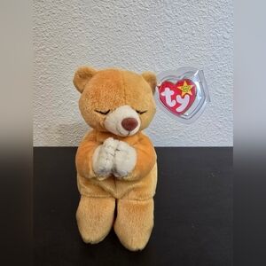 Ty Plush Beanie Baby Bear - Tan and White